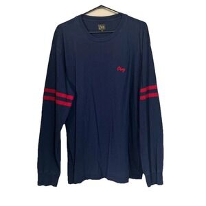 Obey Faded‎ XL Long Sleeve T-Shirt Navy Blue w/ Red Stripes